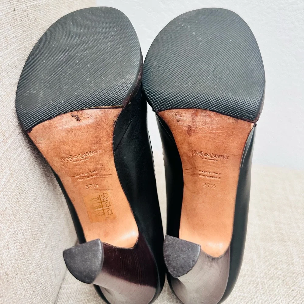 Yves Saint Laurent Black Platform Loafers - Picture 6 of 6